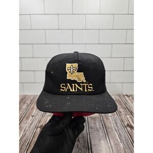 Eastport Trashed New Orleans Saints Vintage Plain Logo Adjustable Snapback Hat